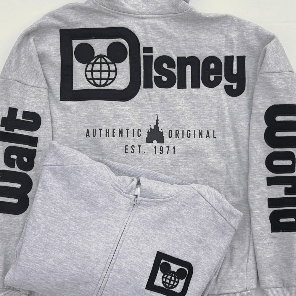 Walt Disney World Castle Mickey Zip-Up Grey Hoodie - NWT - Picture 2 of 7